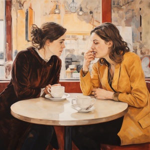 咖啡馆中的两个女人