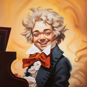 贝多芬的可爱笑容形象