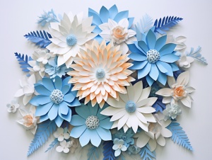 纸艺装饰品花束和折纸菊花