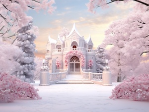 精致美丽的雪景童话世界
