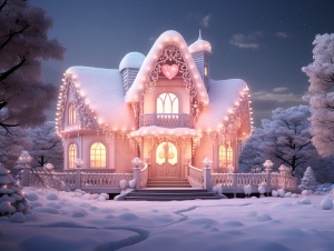 精致美丽的雪景童话世界