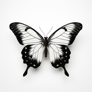 简约黑白写实蝴蝶元素