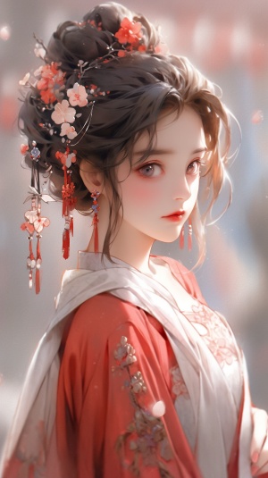 Ancient Chinese Princess in Traditional Hanfu Dress
