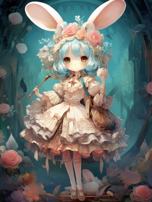 Gigantic Cute and Colorful Rococo Bunnycore Outfit