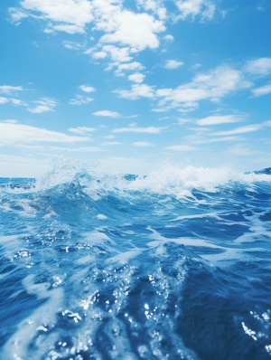 无际蓝色海浪，超高清8K画质