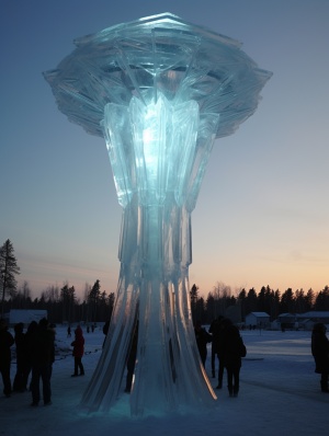 闪烁的冰雕外星人飞船：神秘的冰雪精灵