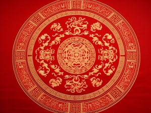 中国风格的红地毯在上海举办的中国新年活动上