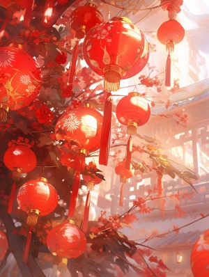 synctid的中国年立体模型和红灯笼：超详细诗意国潮插图