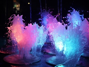 七彩魔法喷泉LED彩色灯光照片