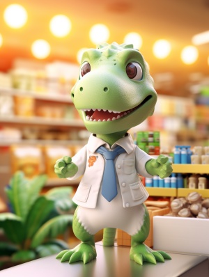 流行超市恐龙盲盒玩具3D渲染4K最佳品质