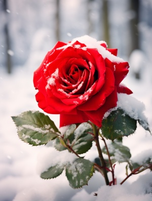 雪人美女玫瑰高清