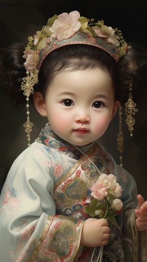 古风中国萌娃：可爱漂亮女孩