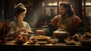 清朝故宫里的，太后和皇帝，两个人比较威武霸气，一大锅粥