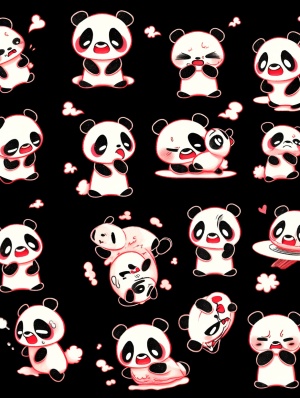 Cute Baby Panda: Anthropomorphic Modeling and Various Expressions