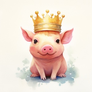 粉嫩小猪戴皇冠