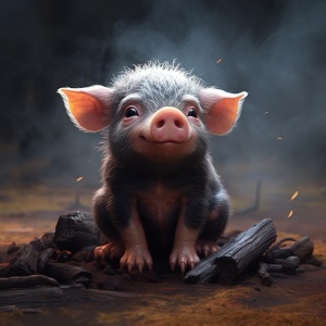 小猪猪可爱小没有毛嘴巴小点
