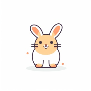 Charming Rabbit: Minimalist Line Art Illustration
