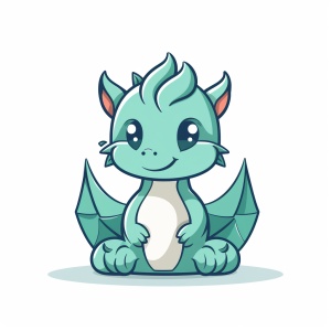 Dragon: Line Art Illustration with Playful Charm