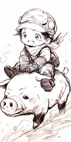 小猪骑小狗