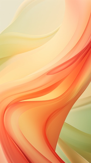 一个抽象的抽象背景的图像，显示五颜六色的波浪，在浅橙色和浅绿色，浅黄色和浅红色的风格，精致的线条，抽象的形状，32k,anek sedlar，丰富多彩的组成