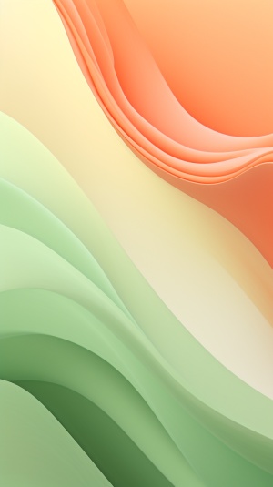一个抽象的抽象背景的图像，显示五颜六色的波浪，在浅橙色和浅绿色，浅黄色和浅红色的风格，精致的线条，抽象的形状，32k,anek sedlar，丰富多彩的组成