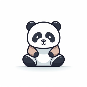 Charming Line Art Panda Illustration