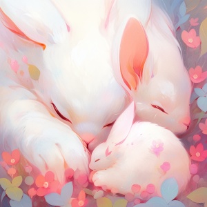粉白小兔子幼态
