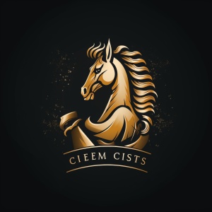 设计一个国际象棋俱乐部logo，名字叫“非凡棋社”，融入国际象棋马的元素