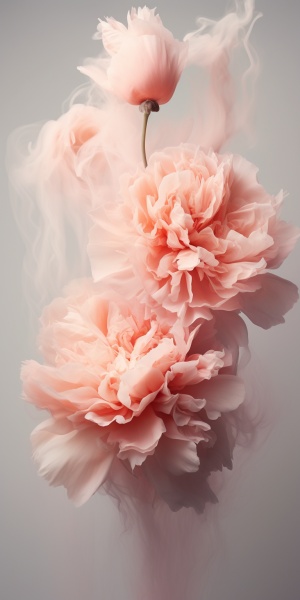 Seductive Beauty: Close-Up of Peony Flowers in Abstract Motion