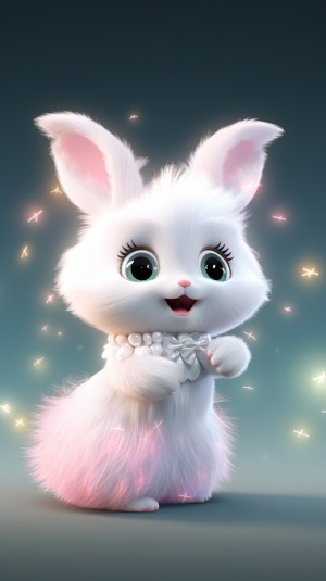 仙兔皮克斯风格的闪闪发光的白雪公主