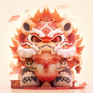 中国神话中的拟人tige: 3D模型，高质量细节展现