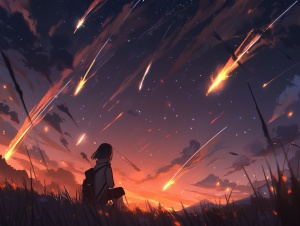 草地上的满天流星