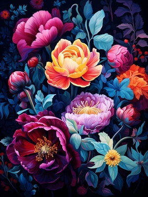 Colorful Gardens: Luminous Landscape Paintings