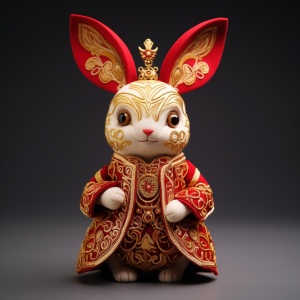 柔软毛绒小兔子与华丽刺绣：文物网络文化的俏皮风格