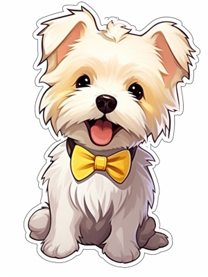 Anime Dog Stickers Group with White West Highland White Terrier