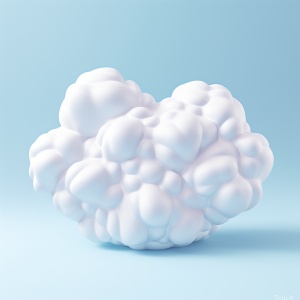 爱心云 - 3D风格，棉花云，软绵绵，高细节，光线漂亮