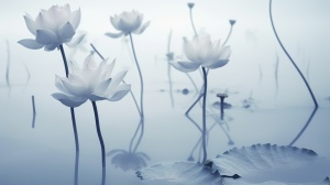 Silky Motion: Abstract Close-up of Lotuses in Smoke