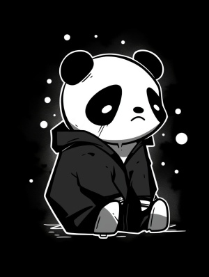 可爱熊猫插画：16个丰富表情包的简笔动作