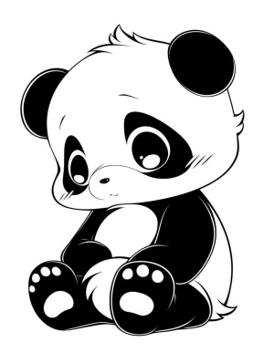可爱熊猫插画：16个丰富表情包的简笔动作