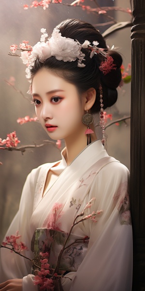 古代中国少女的耀眼容颜及令人惊叹的背景