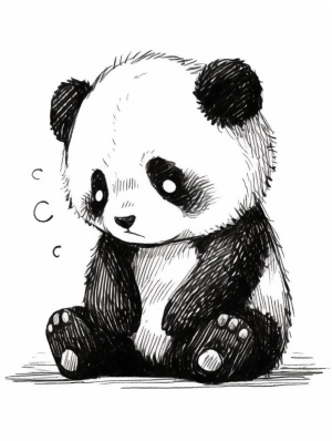 可爱熊猫的简笔画表情包