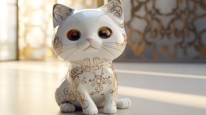 招财猫-可爱灵动的16K简洁风白瓷质感