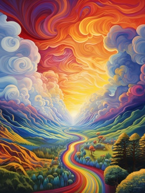 迷幻艺术中的彩虹云