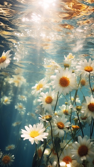 水下摄影中的花朵与印象派风格