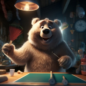 乒乓熊熊一个，将熊熊一锅
