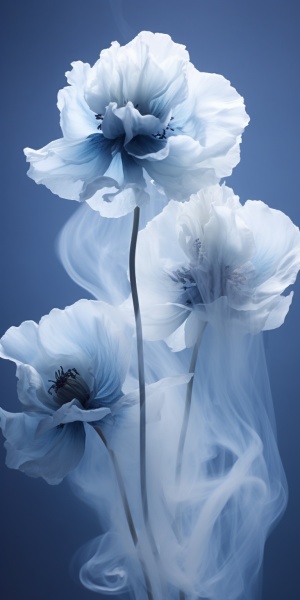 Mystical Beauty: Poppy Flowers of Smoke Dancing in the Air