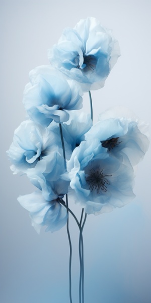 Mystical Beauty: Poppy Flowers of Smoke Dancing in the Air