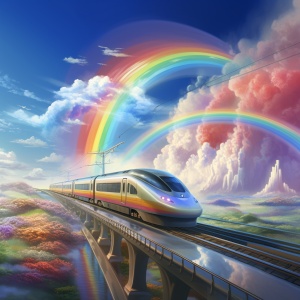 彩虹下的高铁