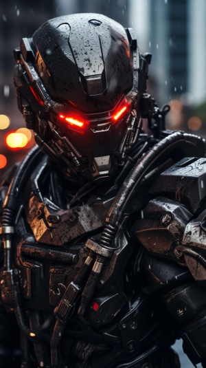 robot,of,a,black,cyberpunk,armor,with,cyber,helmet,,epic,composition,,lights,on,cyber,mask,,full,armor,,active,pose,,strong,warrior,,cyberpunk,,photography,,natural,light,,cinematic,rendering,,cinematic,,Blur,Effect,,8K,,ultra-hd,,moody,lighting,,(gloomy,,rain,,dramatic)