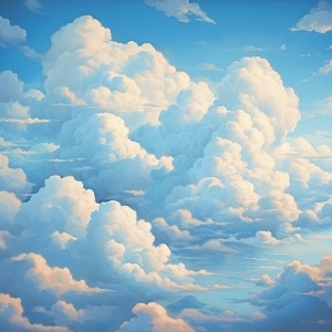 轻柔模仿云朵纹理的绘画技巧